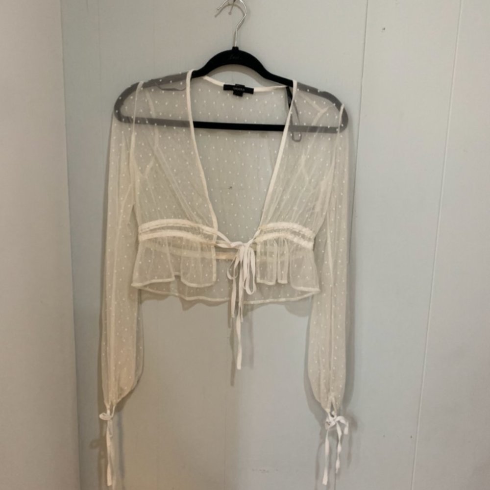 Forever21 Sheer Tie Crop Top